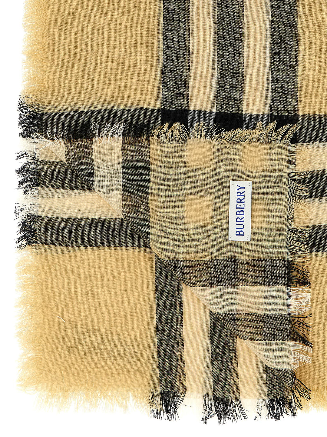 Burberry Check Wool Scarf Sciarpe - Beige | fb8c2ddc7a47fa9654866e8dbde06514df955621