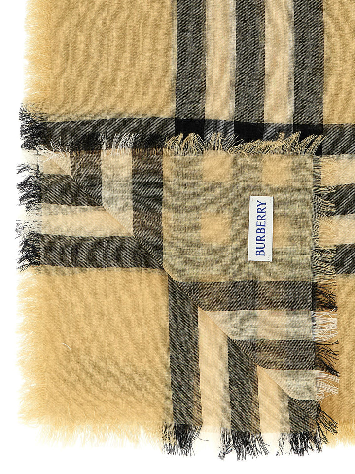 Burberry Check Wool Scarf Sciarpe - Beige | fb8c2ddc7a47fa9654866e8dbde06514df955621