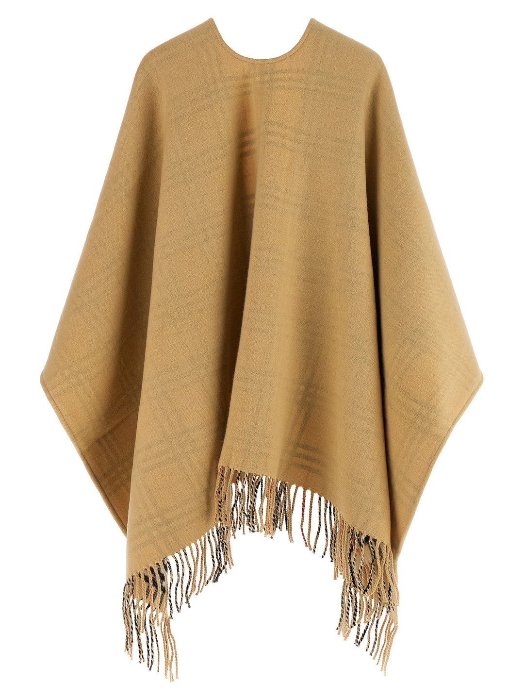 Burberry Check Wool Reversible Cape Mantelle - Beige | 10bbb690ef2e7a9e3c7f105f036aa46f5888752a