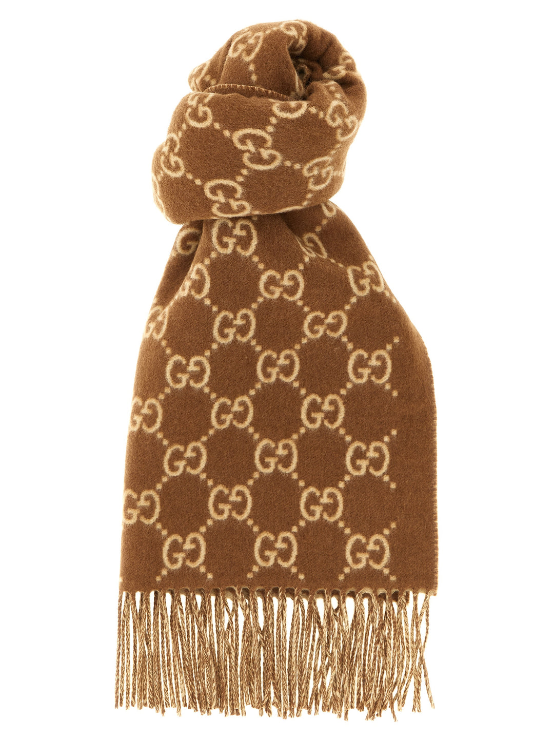 Gucci Gg Cashmere Scarf Sciarpe - Marrone | cc2a89fd0864001c186d0fe9aefffa00c8b4fa11