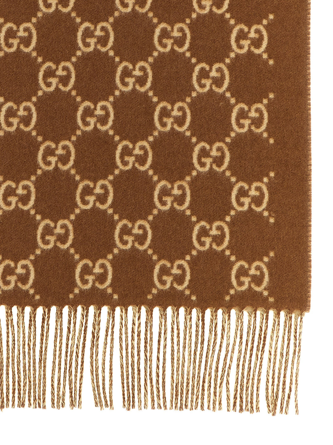 Gucci Gg Cashmere Scarf Sciarpe - Marrone | 89c260f4ad2b72e92ccbd8c2983df4bcb59e3f80