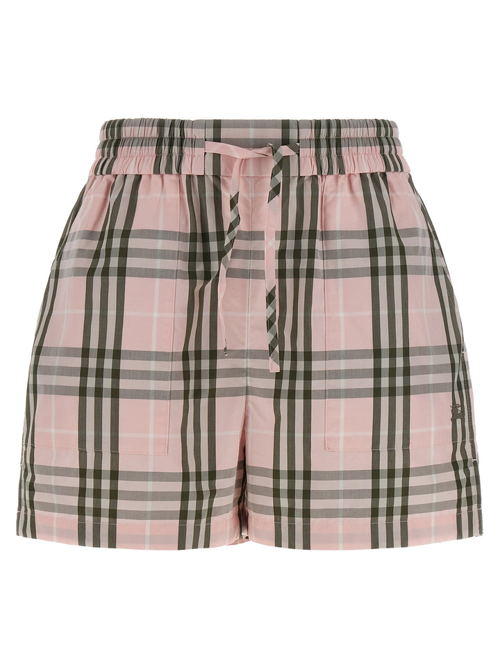 Burberry Evelyn Chk Bermuda e Short - Rosa | 3db400993ab0bd03c9e0395ac3d5351b445a64d8