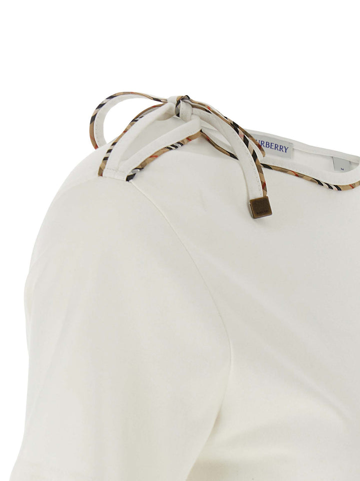 Burberry Frankie Bow T shirt - Bianco | 7b6757cae1d47f9186a9037c4283132a1c181f81