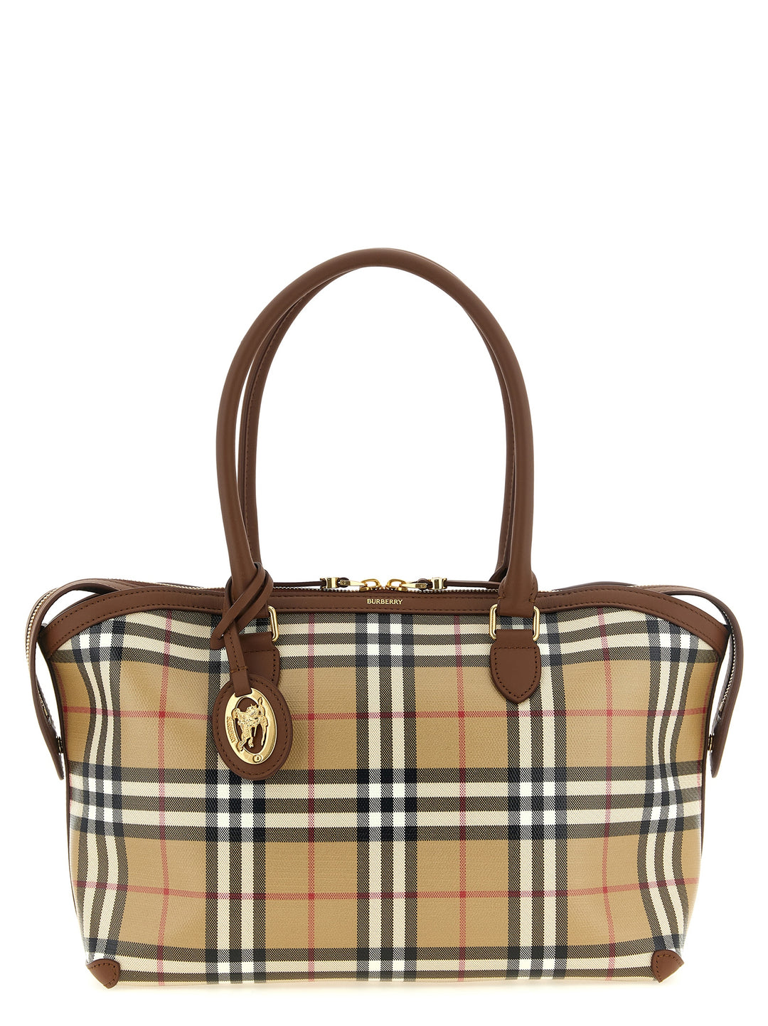 Burberry Small Check Shopping Bag Tote - Beige | 6b7f61a7eeb5ca10ed4a39948c99269ae37b5fac