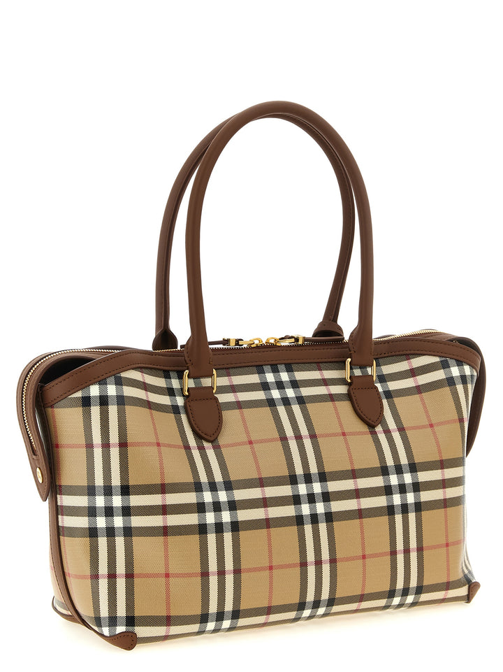 Burberry Small Check Shopping Bag Tote - Beige | 5c750b754ba5c31713ba65cef171753c9aba81d9