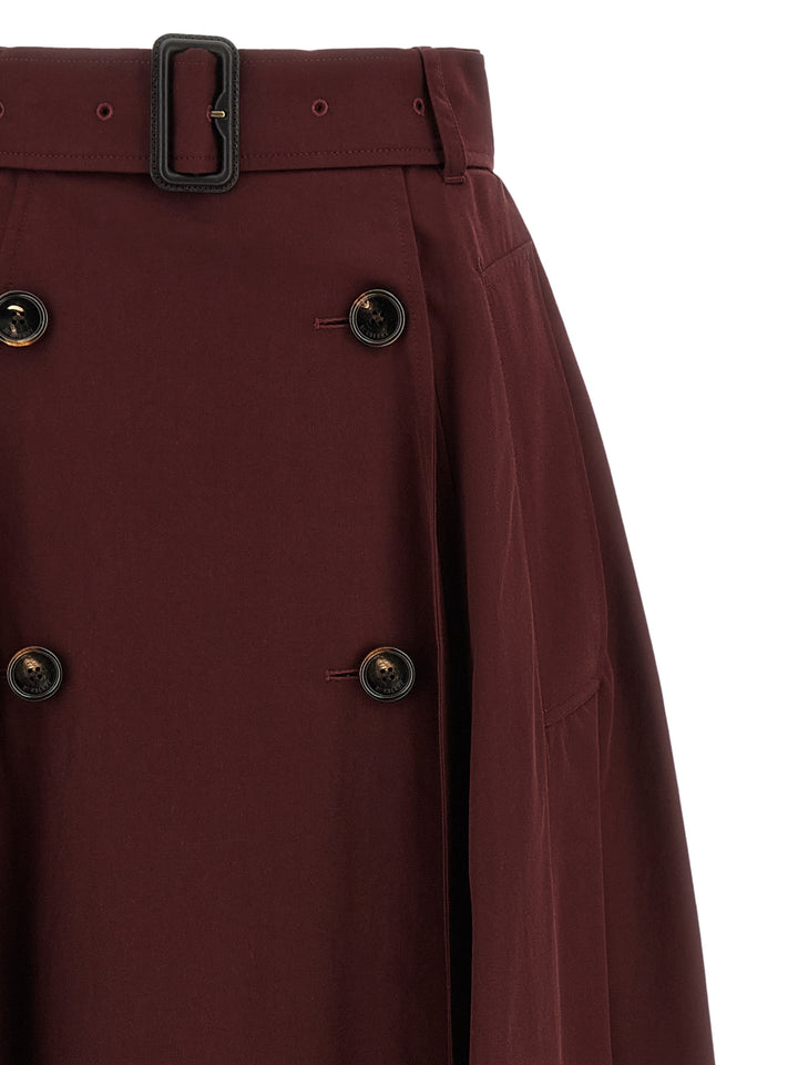 Burberry Gabardine Trench Coat Skirt Gonne - Bordeaux | 4205ff0fd3ed97151f36a71c3e0c70064afab5ee