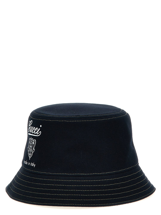 Gucci Coat Of Arms Bucket Hat Cappelli Blu