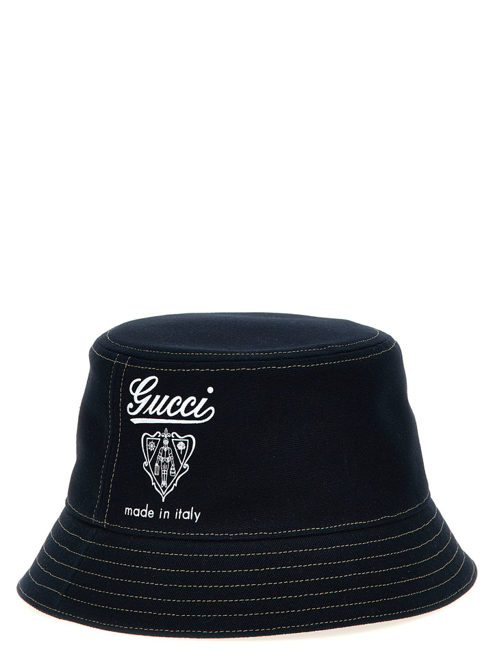 Gucci Gucci Coat Of Arms Bucket Hat Cappelli - Blu | ed646cd2579de50e1d86a8a3808f971a00dae0d5