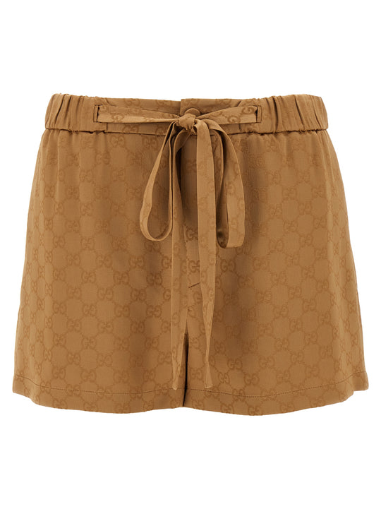 Satin Shorts Gg Bermuda E Short Marrone