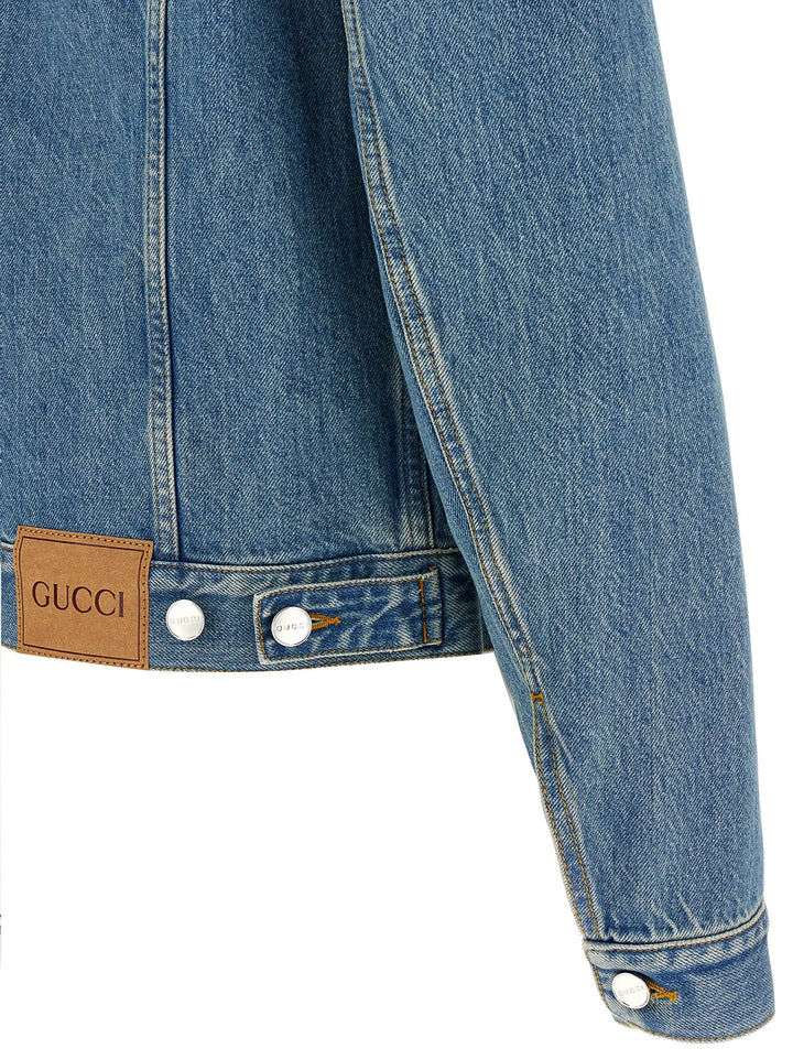 Gucci Gg Denim Jacket Puffer Jackets - Blu | 5d5ff5cad5dfa2b1a8d122609148a0f33edc0d45