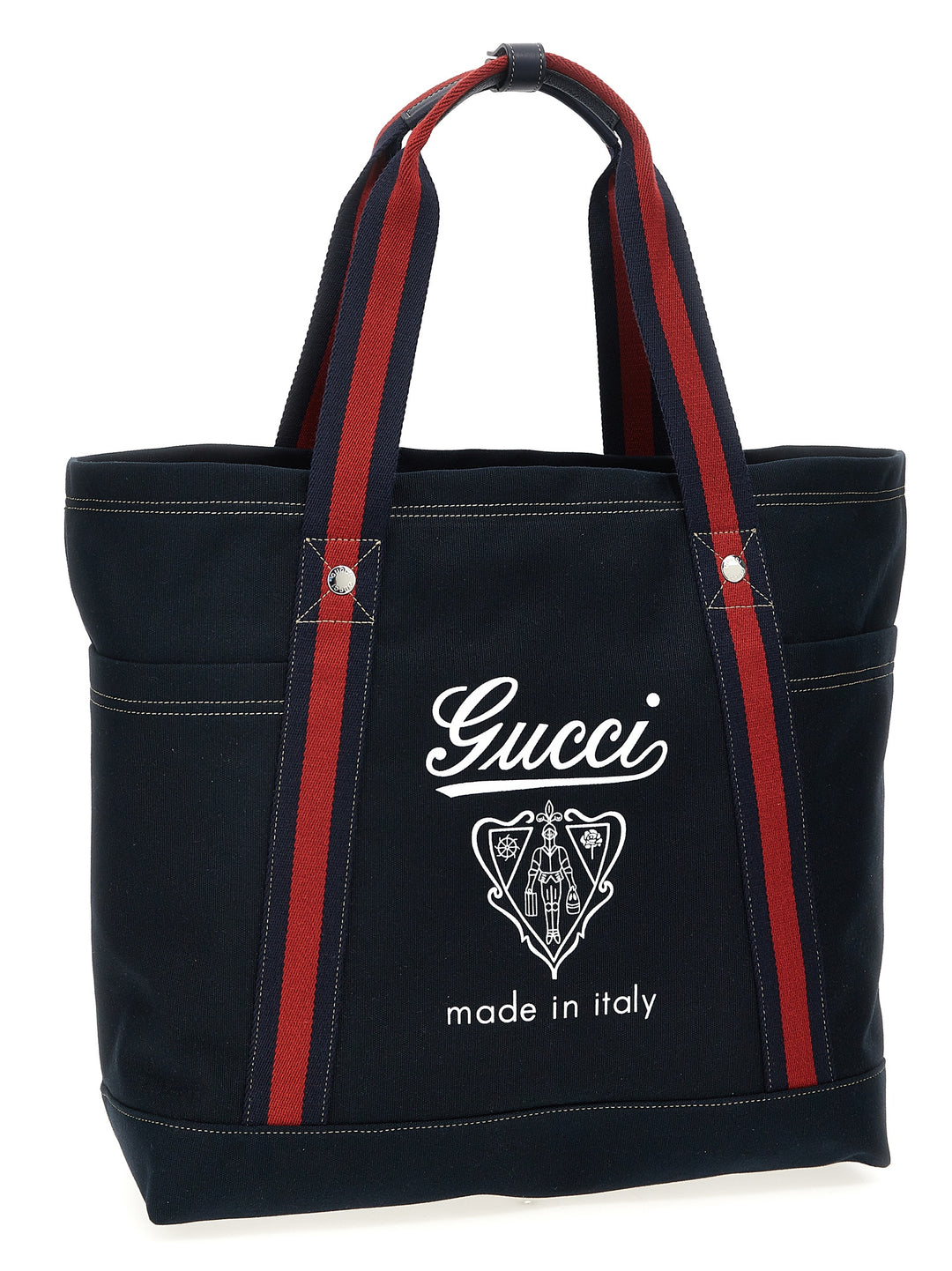 Gucci Large Coat Of Arms Shopping Tote - Blu | bd805f94b6305ff986ebe42c0641cd5879dbd334