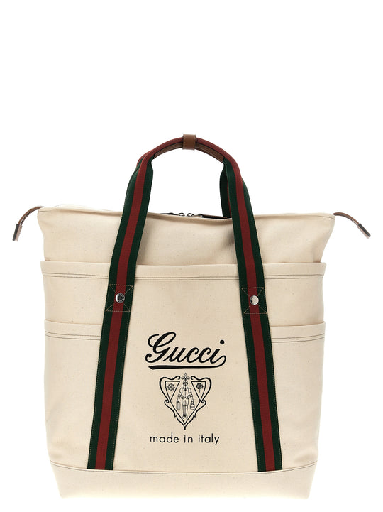 Large Coat Of Arms Shopping Tote Bianco