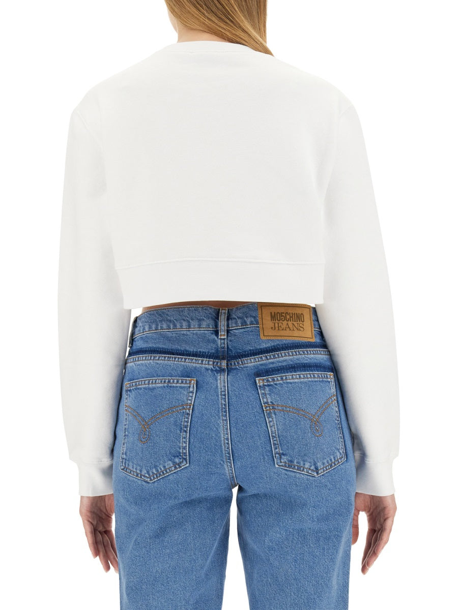 Moschino Jeans Felpe - Bianco | Wanan Luxury