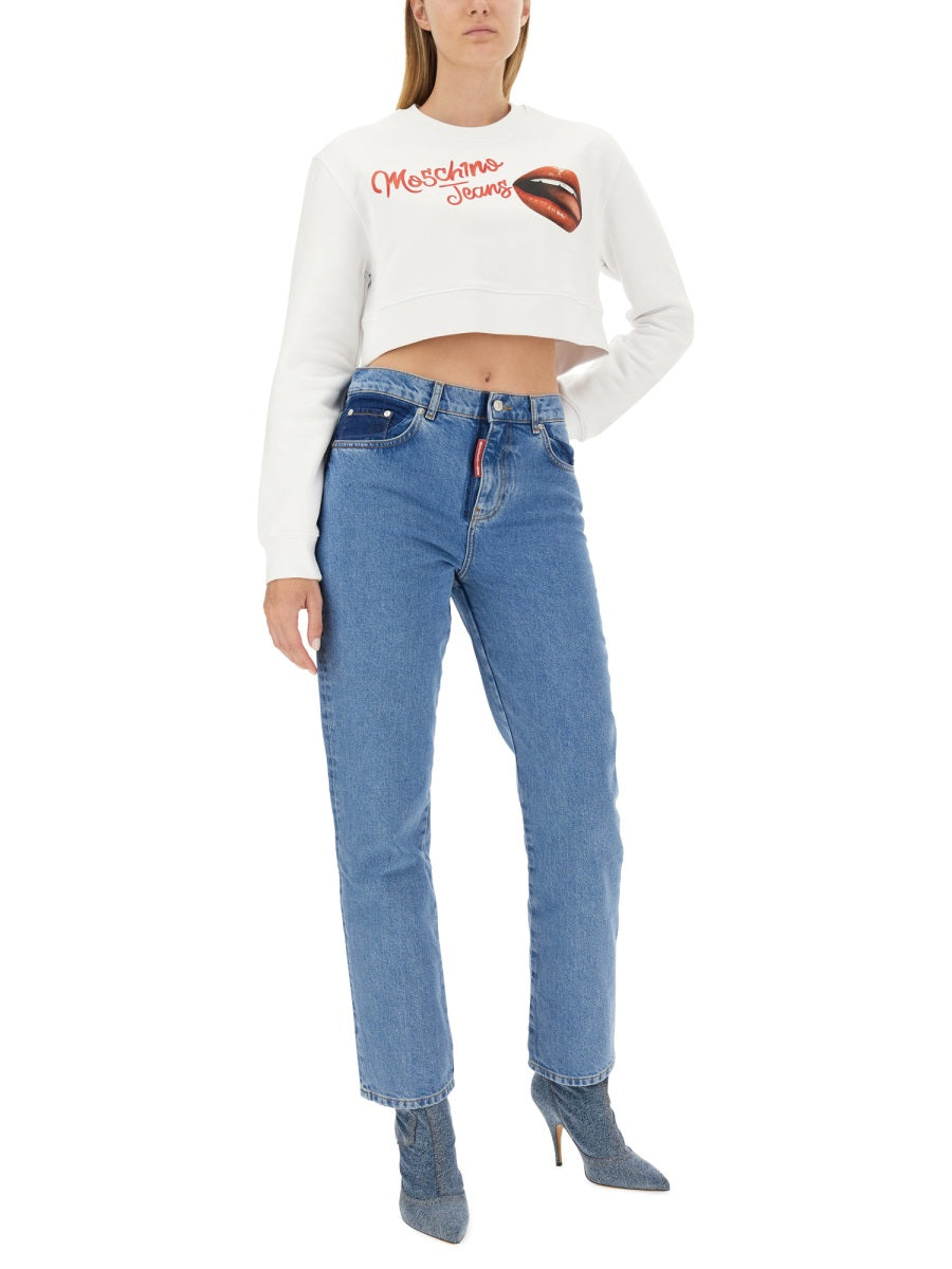 Moschino Jeans Felpe - Bianco | Wanan Luxury