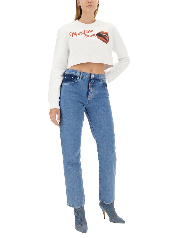 Moschino Jeans Felpe - Bianco | Wanan Luxury