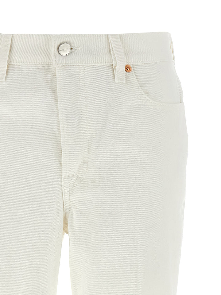Gucci Cropped Jeans - Bianco | 862a0166e3dcbe05c23d70697cfb34a576bfc810