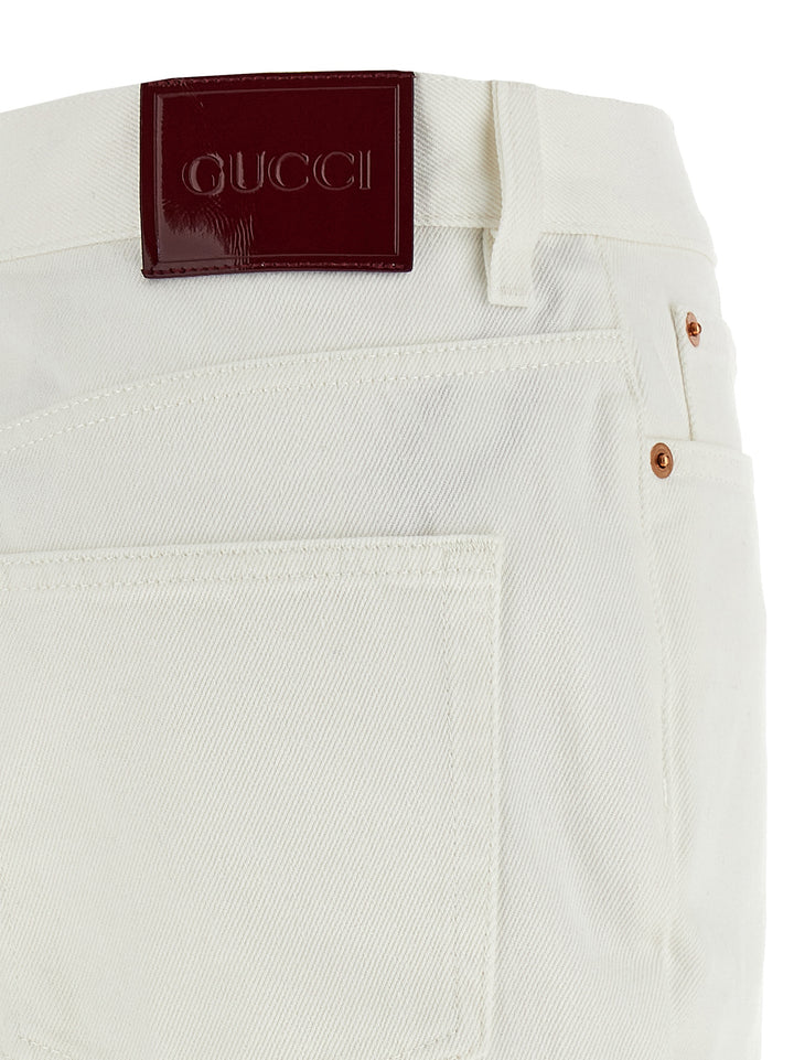 Gucci Cropped Jeans - Bianco | b72ff6aea2cd0087a0c8046b5260f67c028d68d8