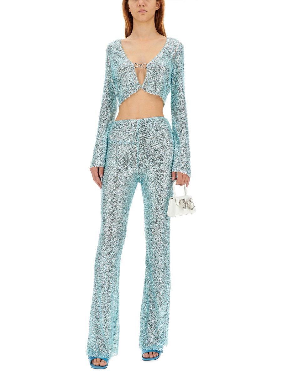 Self-Portrait Pantaloni - Azzurro | Wanan Luxury