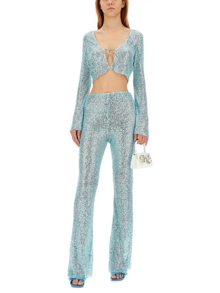 Self-Portrait Pantaloni - Azzurro | Wanan Luxury