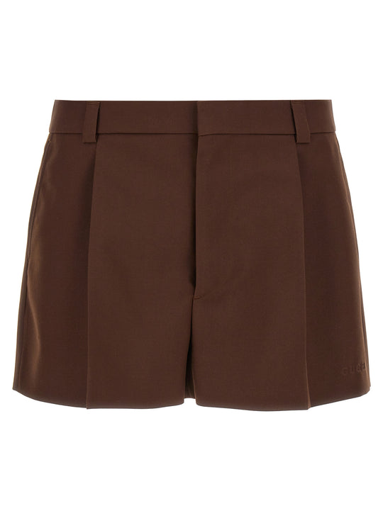 Wool Shorts Bermuda E Short Marrone