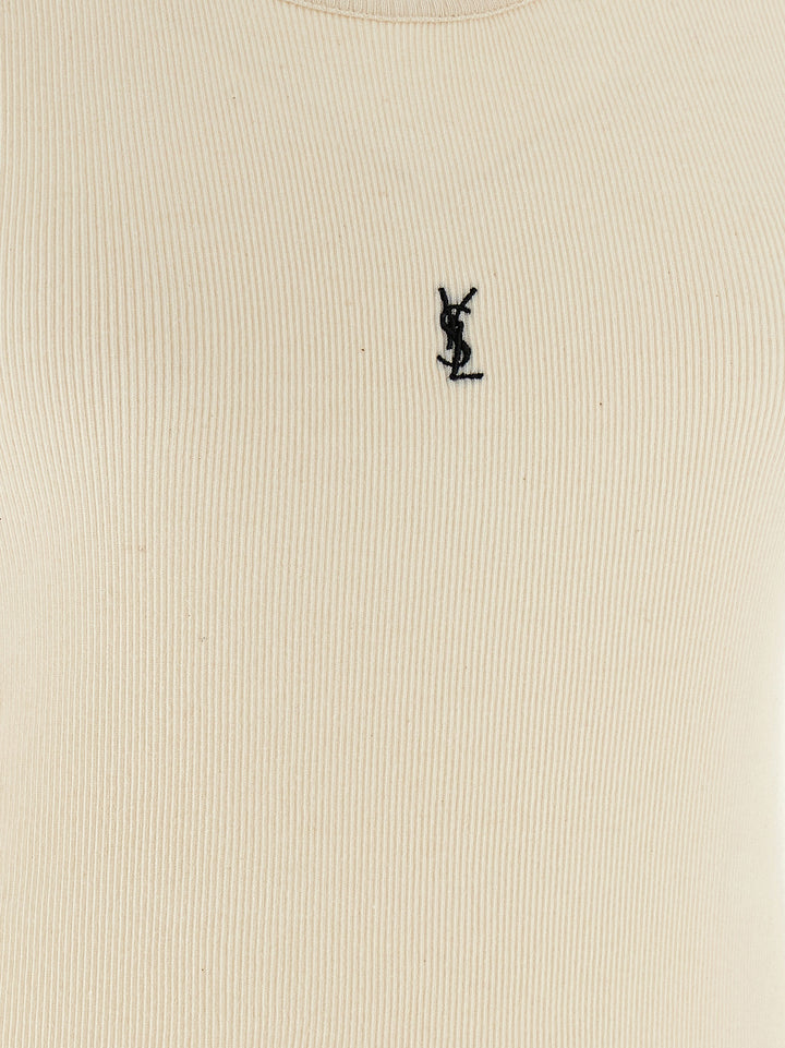 Saint Laurent Cassandre Top - Beige | f33969a2ddbf411826ca072e7b7d7764eceae30c
