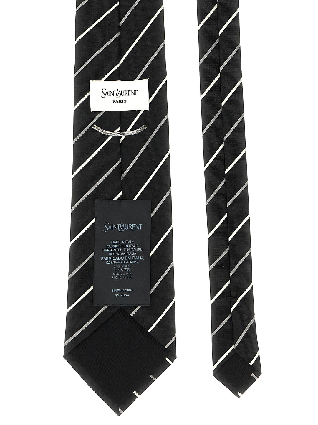 Saint Laurent Striped Tie Cravatte - Nero | 312d1c2dda344de3754996b87c34773b269f10a5