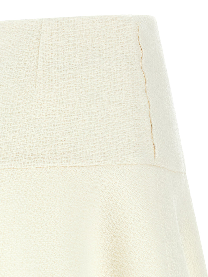 Gucci Bouclé Wool Skirt Gonne - Bianco | 33726f9c4effee1827f6c751bf880fd6300c5037