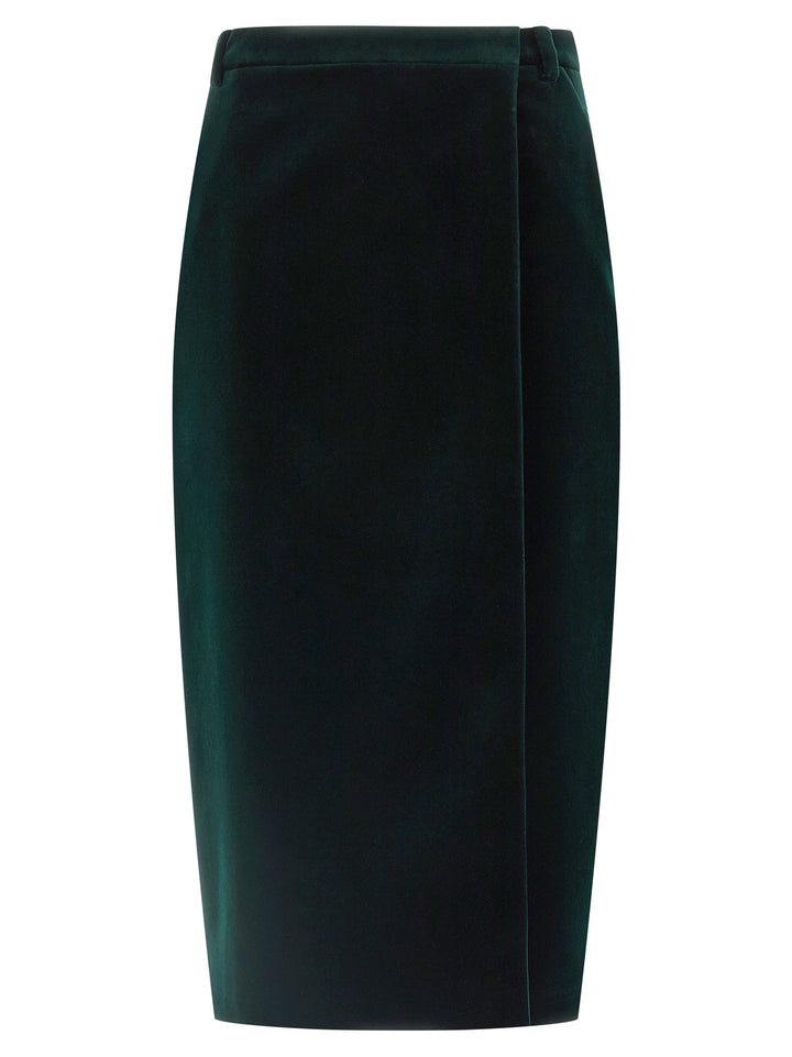 Saint Laurent Velvet Skirt Gonne - Verde | cdd5ea9db758b986fd3a9ecf5b9b4c49ff42137e