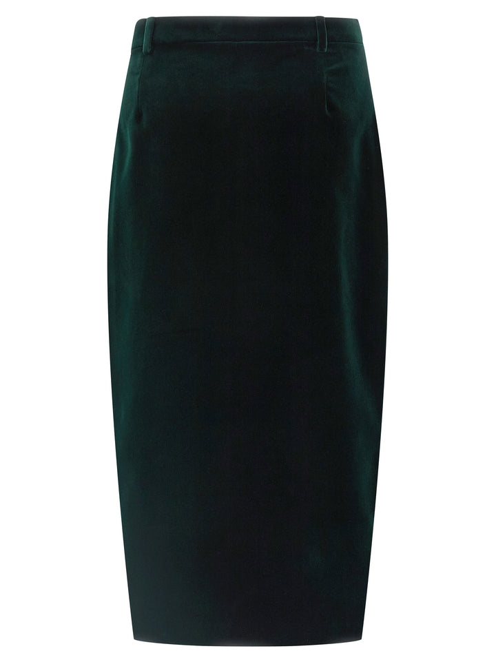 Saint Laurent Velvet Skirt Gonne - Verde | dab9570ef032aeba77d670f3c5e8eb9d13aeea58