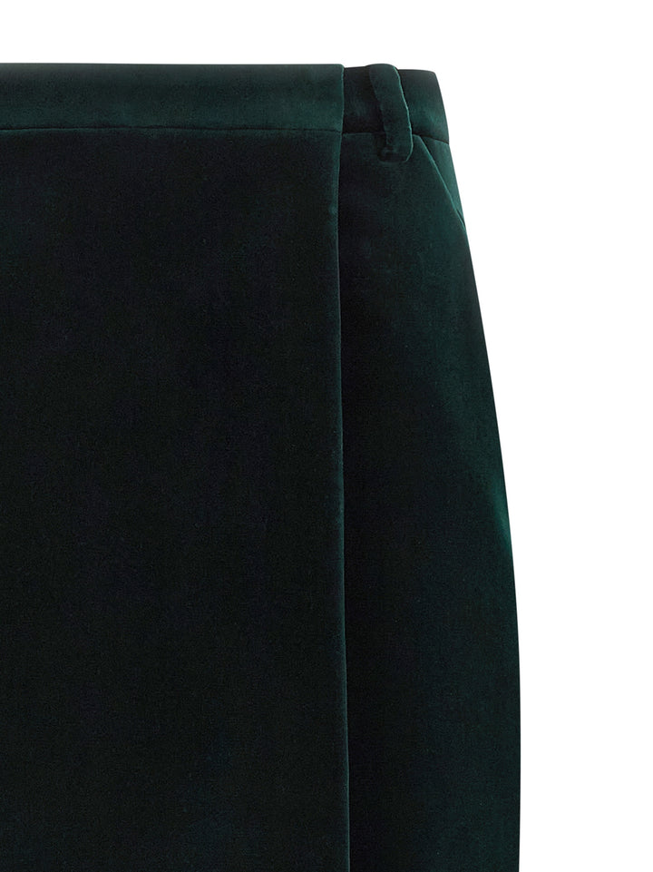 Saint Laurent Velvet Skirt Gonne - Verde | 881fd54b6a669cbebd66fa03e60e32dc1c939dd7