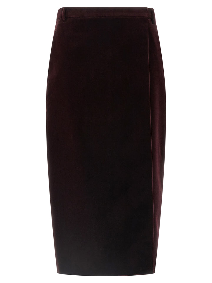 Saint Laurent Velvet Skirt Gonne - Bordeaux | 0c3997d3d5494f48250af2de59051203606a8432