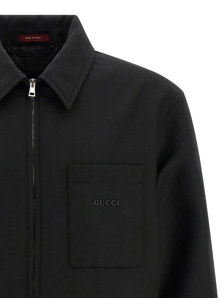 Gucci Wool Overshirt Puffer Jackets - Nero | 177e069772cfd8766ca24b0461f2eaec724b7a2a