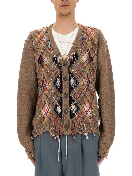 Cardigan With Diamond Pattern
