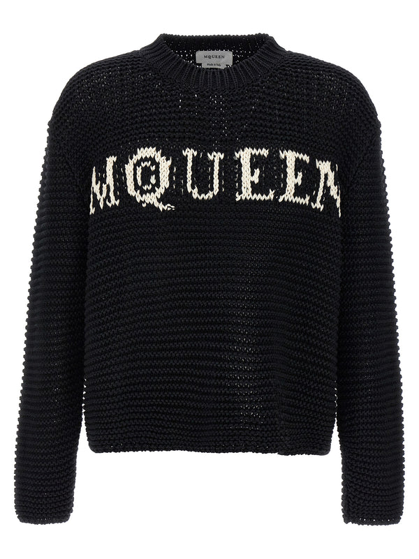 Logo Sweater Maglioni Bianco/Nero