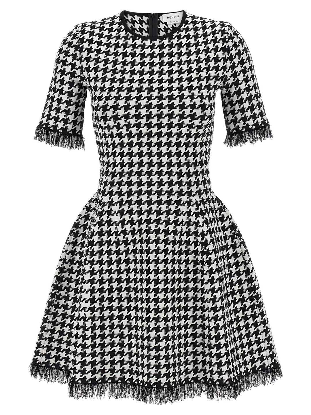 Mcqueen Houndstooth Dress Abiti - Bianco/Nero | f3f63a9f443d06671483d6e56d8bd925a0a698c7