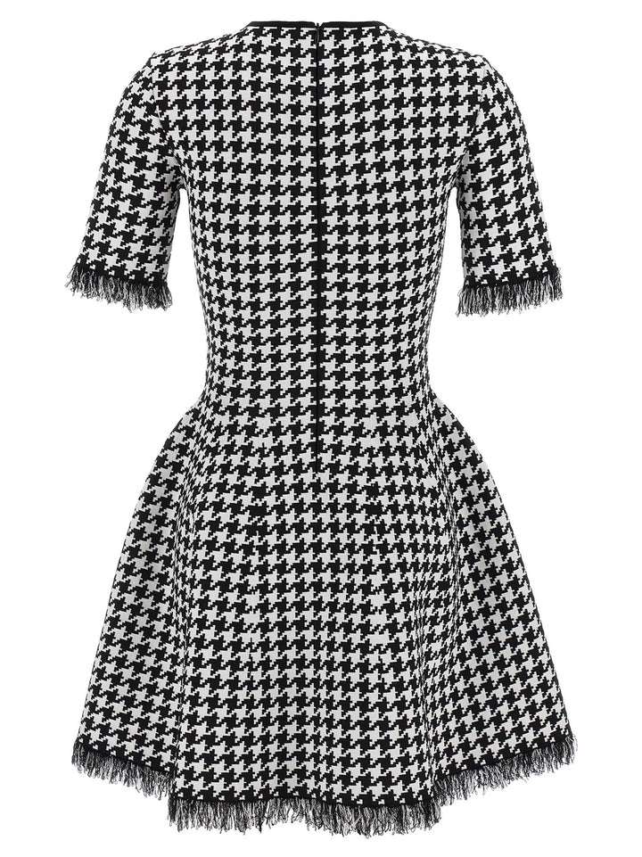 Mcqueen Houndstooth Dress Abiti - Bianco/Nero | 06b645b8f234e1d3dfa12a3f3d8453dd3bb3fb7f