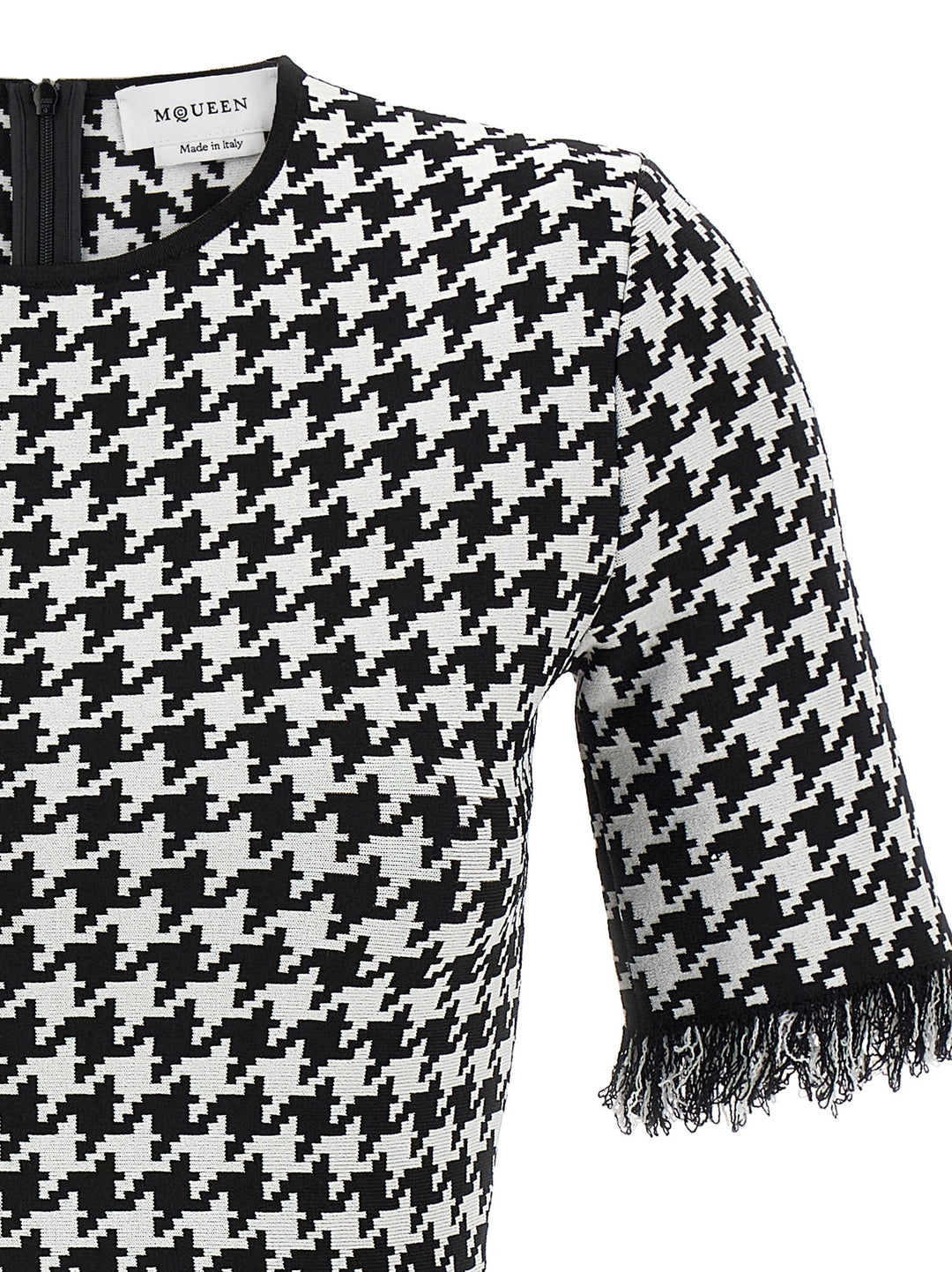 Mcqueen Houndstooth Dress Abiti - Bianco/Nero | b1f04a193ddfd13b13b7821846337f7ea865e663