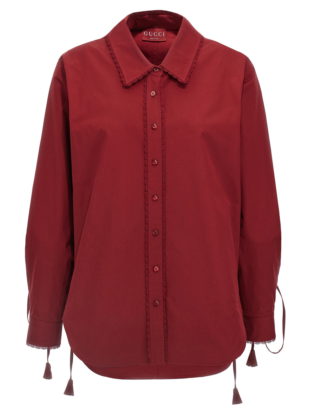 Gucci Lacing Shirt Camicie - Rosso | 43537e835f3b36fca1a7fee3a8db6c9b44b42f59