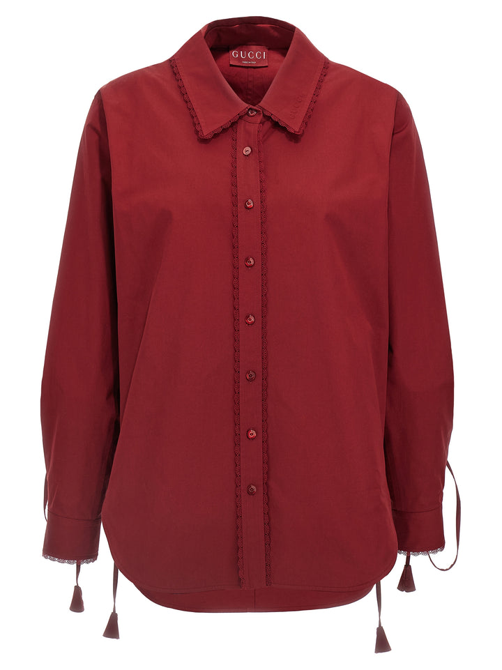 Gucci Lacing Shirt Camicie - Rosso | 43537e835f3b36fca1a7fee3a8db6c9b44b42f59
