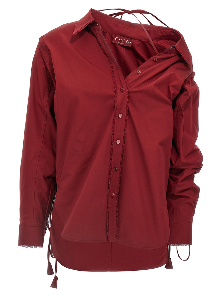 Gucci Lacing Shirt Camicie - Rosso | 915eb3ef864fd881620f5b2293e6dc18f9259c45