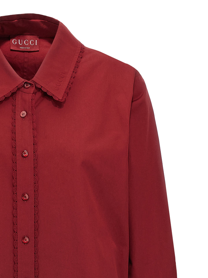 Gucci Lacing Shirt Camicie - Rosso | 807a59b47922018bcb1d33e1d8ad3c85f3ee4d49
