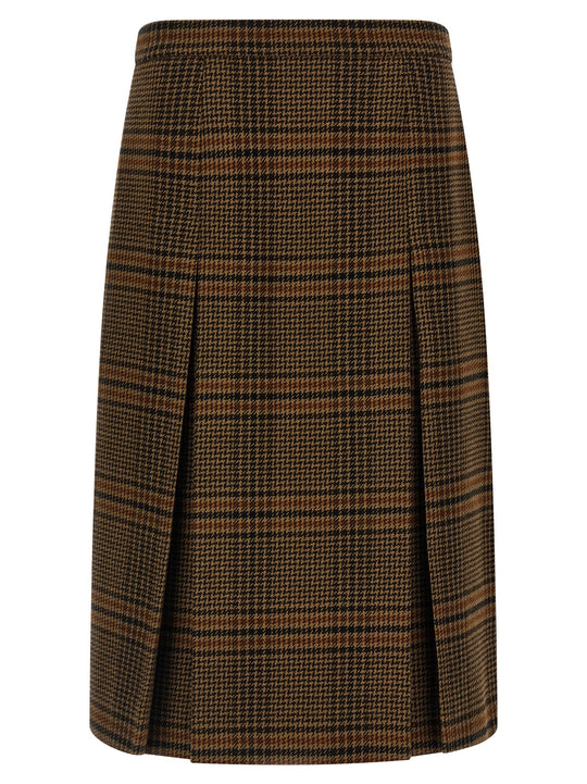 Prince Of Wales Skirt Gonne Marrone
