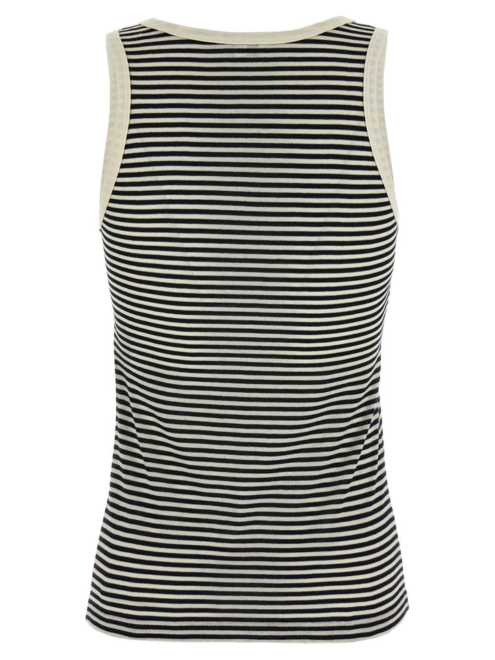 Saint Laurent Cassandra Tank Top Top - Bianco/Nero | 716bca6f8170fe92889106e0dd4c2d9d03a64eaa