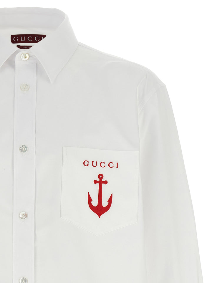 Gucci Poplin Shirt Camicie - Bianco | 1034cb178935db811c52818863619998acfb3510
