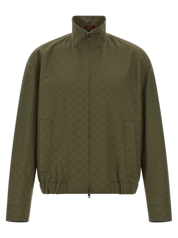 Gucci Gg Fabric Bomber Jacket Puffer Jackets - Verde | 743f7d489ba6de2f63a0a0dd7c616707fbfe70a4