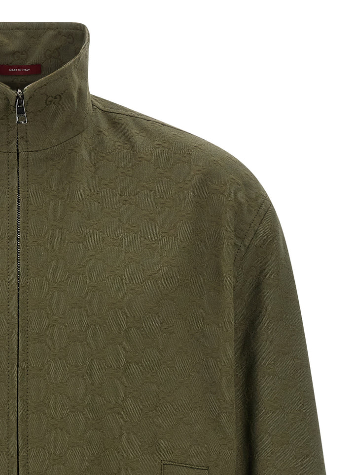 Gucci Gg Fabric Bomber Jacket Puffer Jackets - Verde | 83c5fd122aa855aa37330192225b8cef6f33c8cd