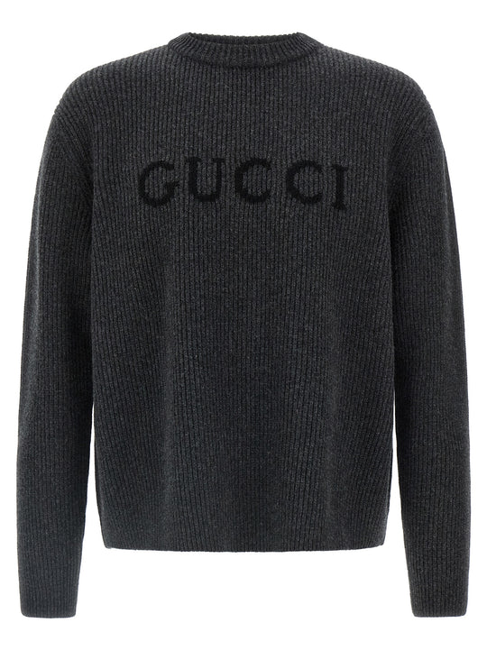Gucci Intarsia Sweater Maglioni Grigio