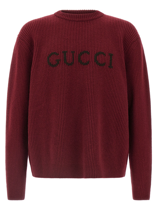 Gucci Intarsia Sweater Maglioni Bordeaux