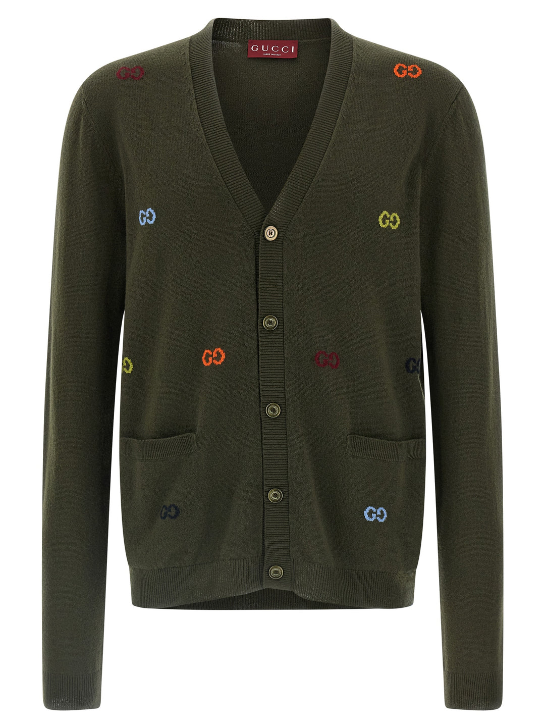 Gucci Gg Intarsia Cardigan Maglioni - Verde | c52b233a3bf900b5074075207f74d323285a6b1a