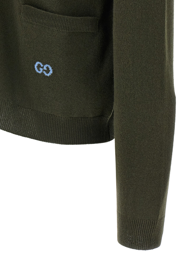 Gucci Gg Intarsia Cardigan Maglioni - Verde | 039c27d21f8af5b174f7f29d29afcf7a6551fd00